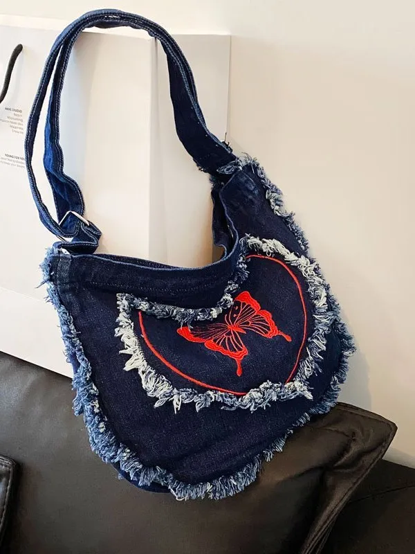 Bolso de tanino con estampado de mariposas Y2k