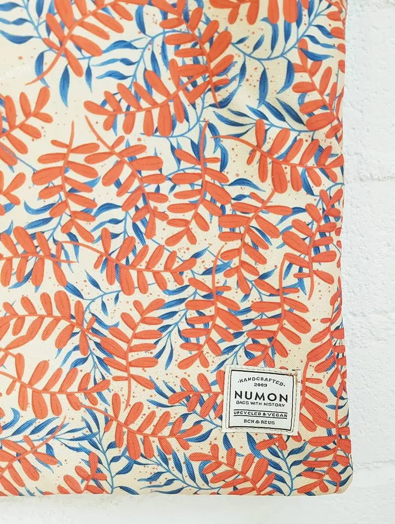 Bolso de tela tote con estampado de hojas