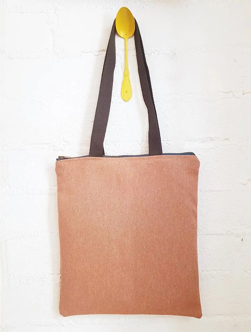 Bolso de tela tote con estampado de hojas