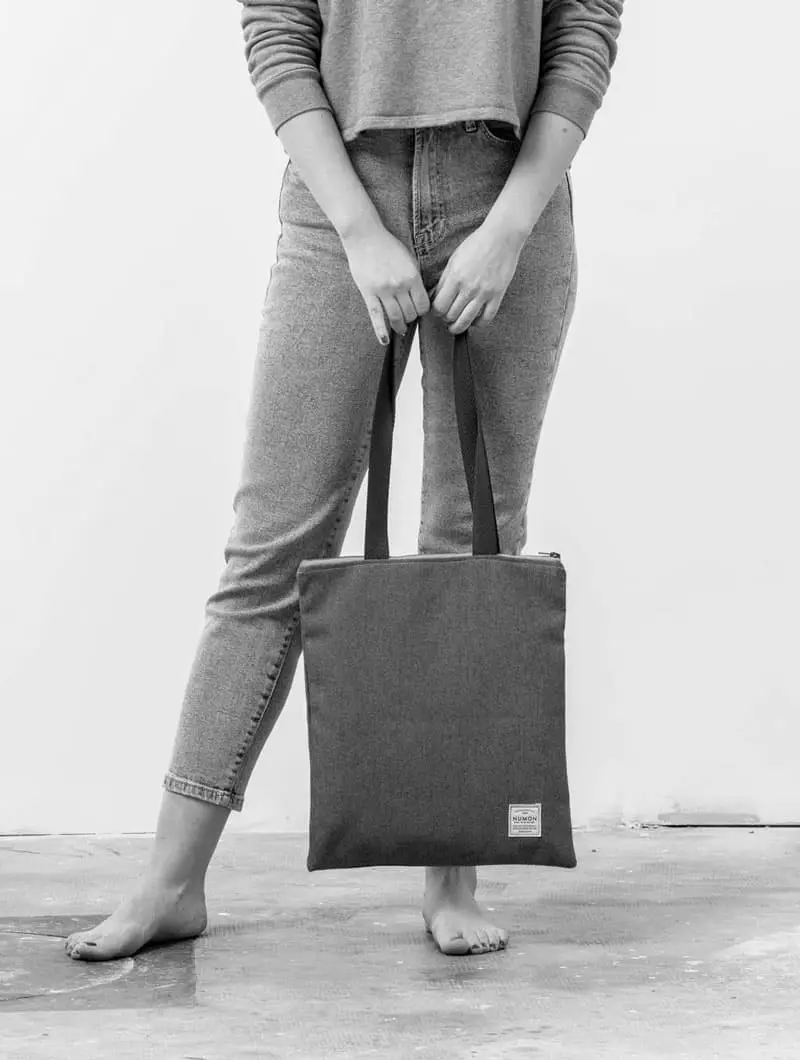 Bolso de tela tote con estampado de hojas