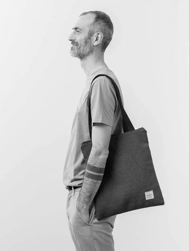 Bolso de tela tote con estampado de hojas