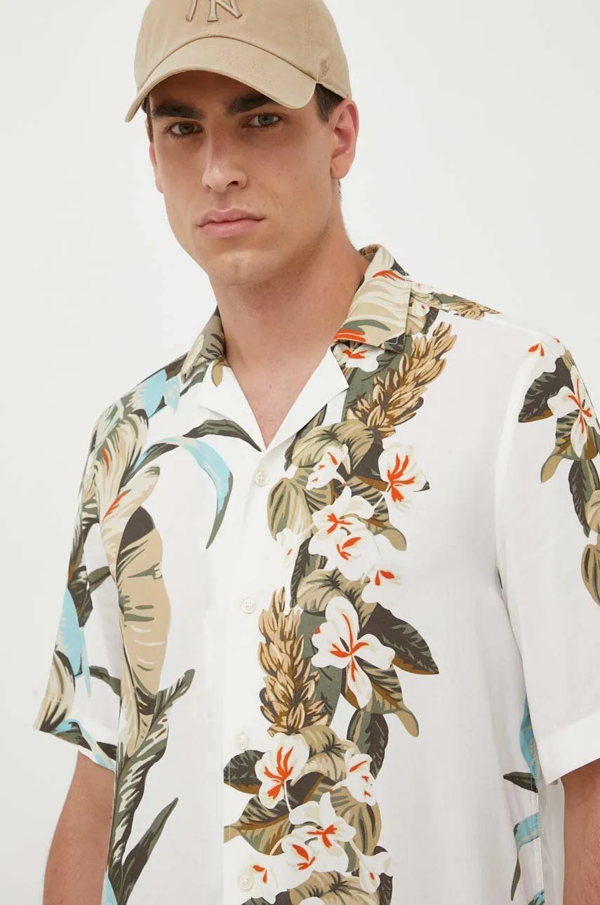 BOSS REGULARFIT SHIRT WITH SEASONAL PRINT