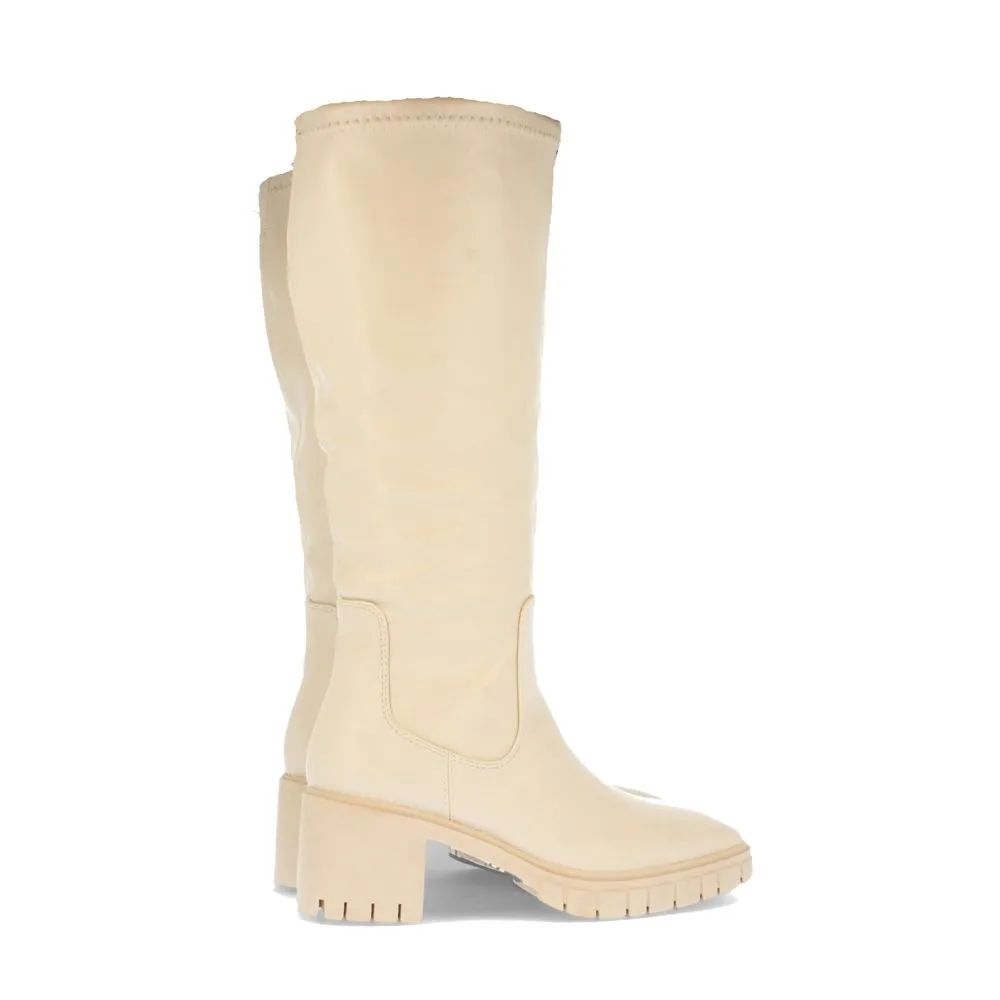 Bota de Tacón para Mujer con Estampado Liso y Cierre de Cremallera en la Caña Otoño Invierno