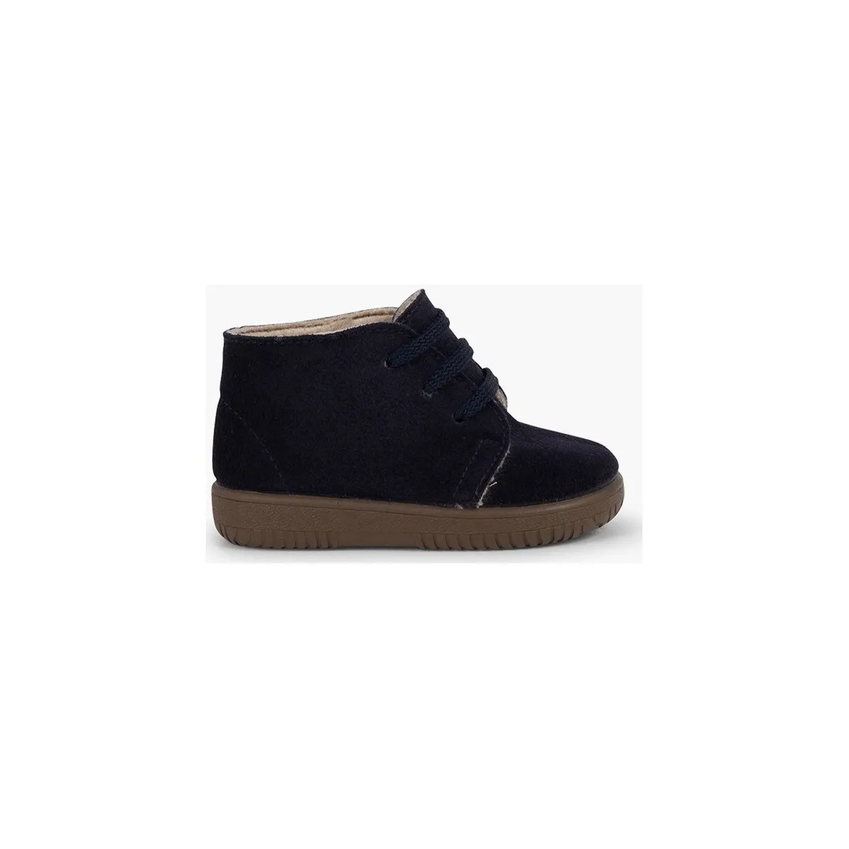 Botas Serraje Niños Cordones Y Costuras De Colores
