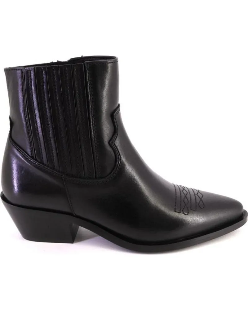 Botines LOL SHOES  de Mujer FAYE PIEL BOTINES DE MUJER ANTE SERRAJE  NEGRO