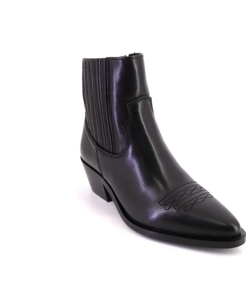 Botines LOL SHOES  de Mujer FAYE PIEL BOTINES DE MUJER ANTE SERRAJE  NEGRO
