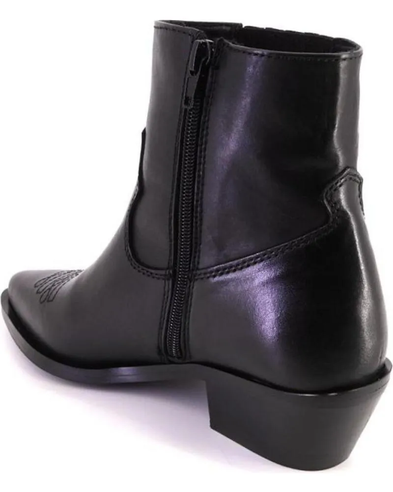 Botines LOL SHOES  de Mujer FAYE PIEL BOTINES DE MUJER ANTE SERRAJE  NEGRO