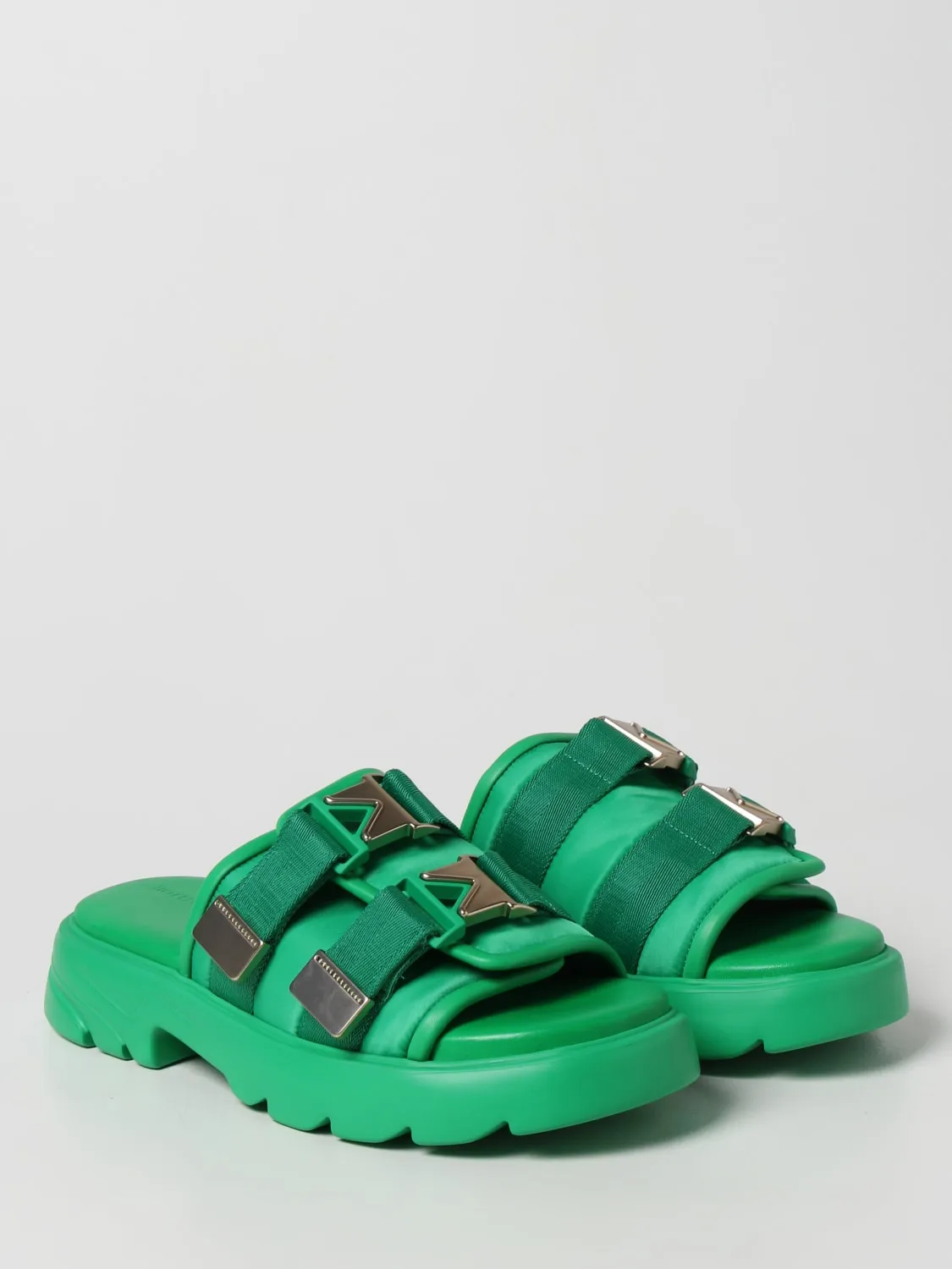 Bottega Veneta Flash Sandalia plana en caucho y lona