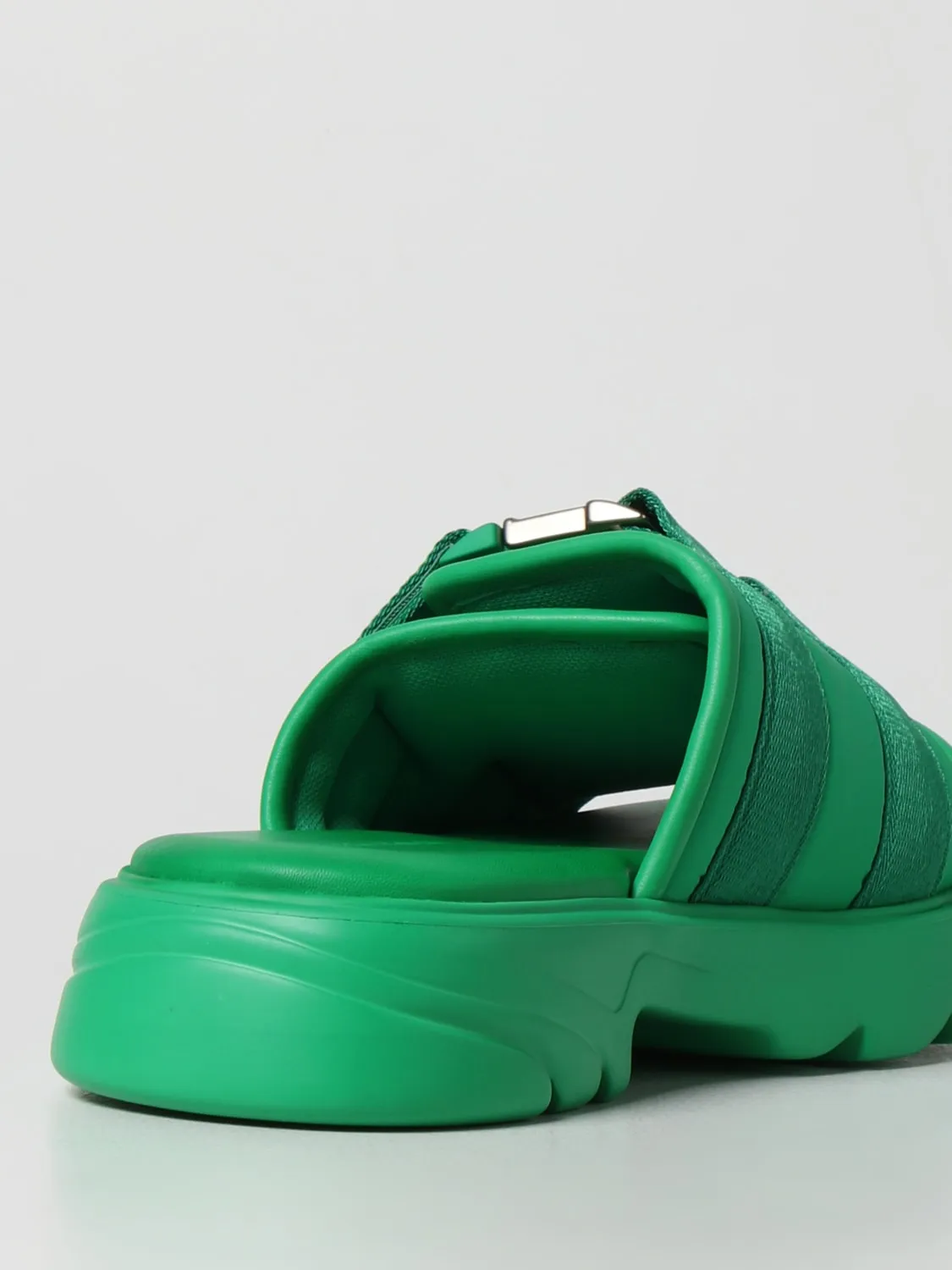 Bottega Veneta Flash Sandalia plana en caucho y lona