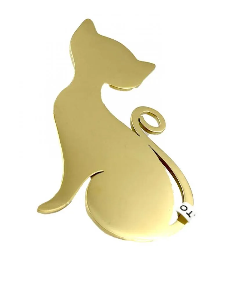 BROCHES MUJER DORADOS DE GATITO CON POSE ELEGANTE EN ACERO