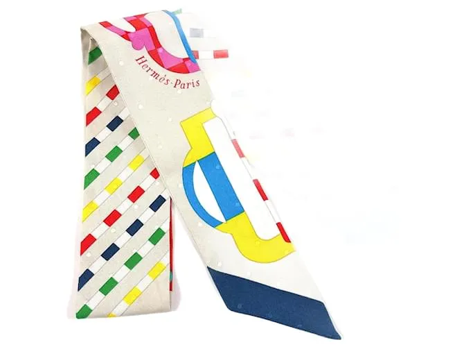 Bufanda de seda Twilly Bouclerie Moderne de Hermès Multicolor 