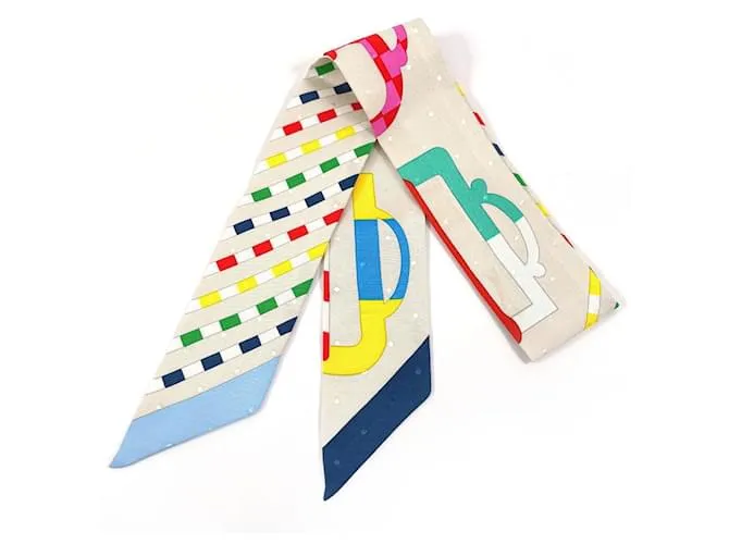 Bufanda de seda Twilly Bouclerie Moderne de Hermès Multicolor 
