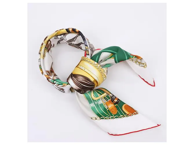 Bufanda Hermès Carré 90 "CAVAL CADES" 100% Seda Multicolor 
