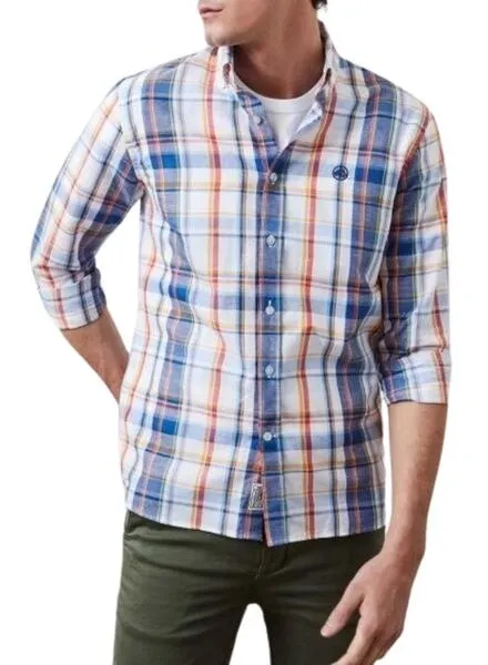 Camisa Altonadock Cuadros Azul Para Hombre
