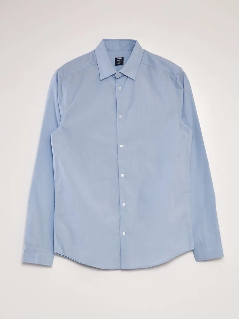 CAMISA CLáSICA LISA  AZUL