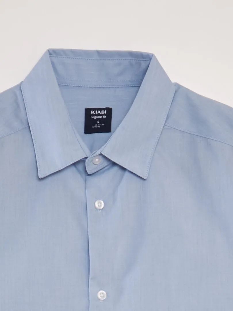CAMISA CLáSICA LISA  AZUL
