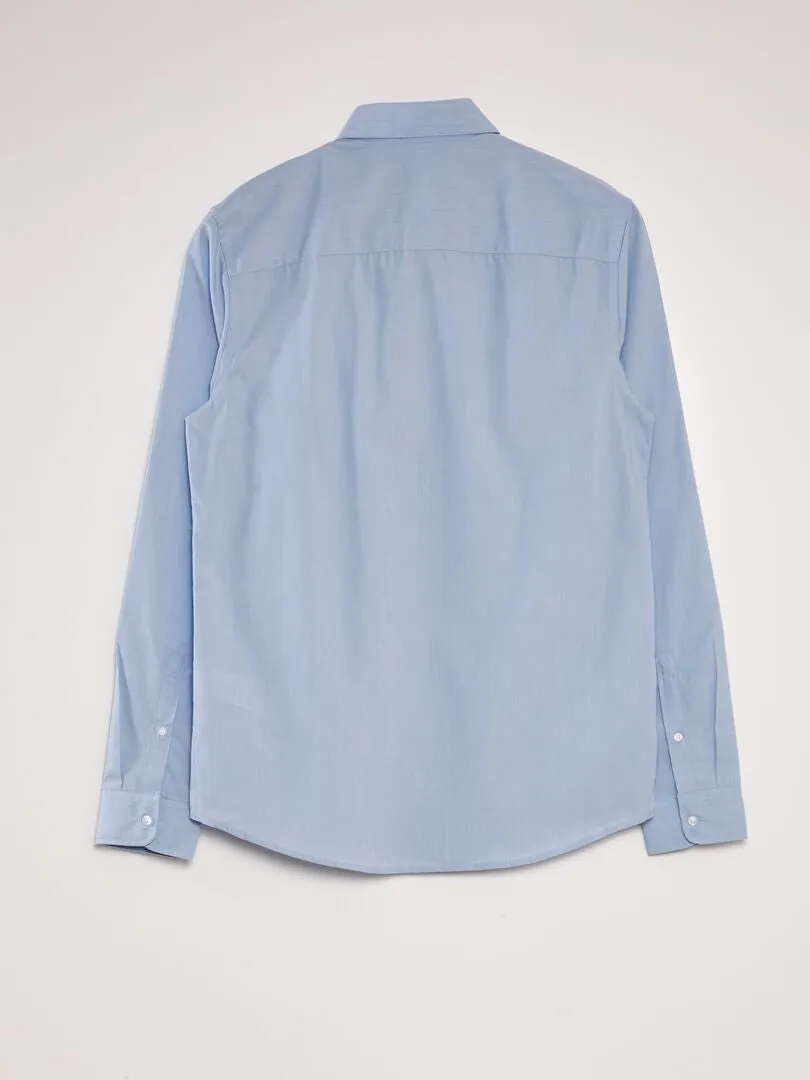 CAMISA CLáSICA LISA  AZUL