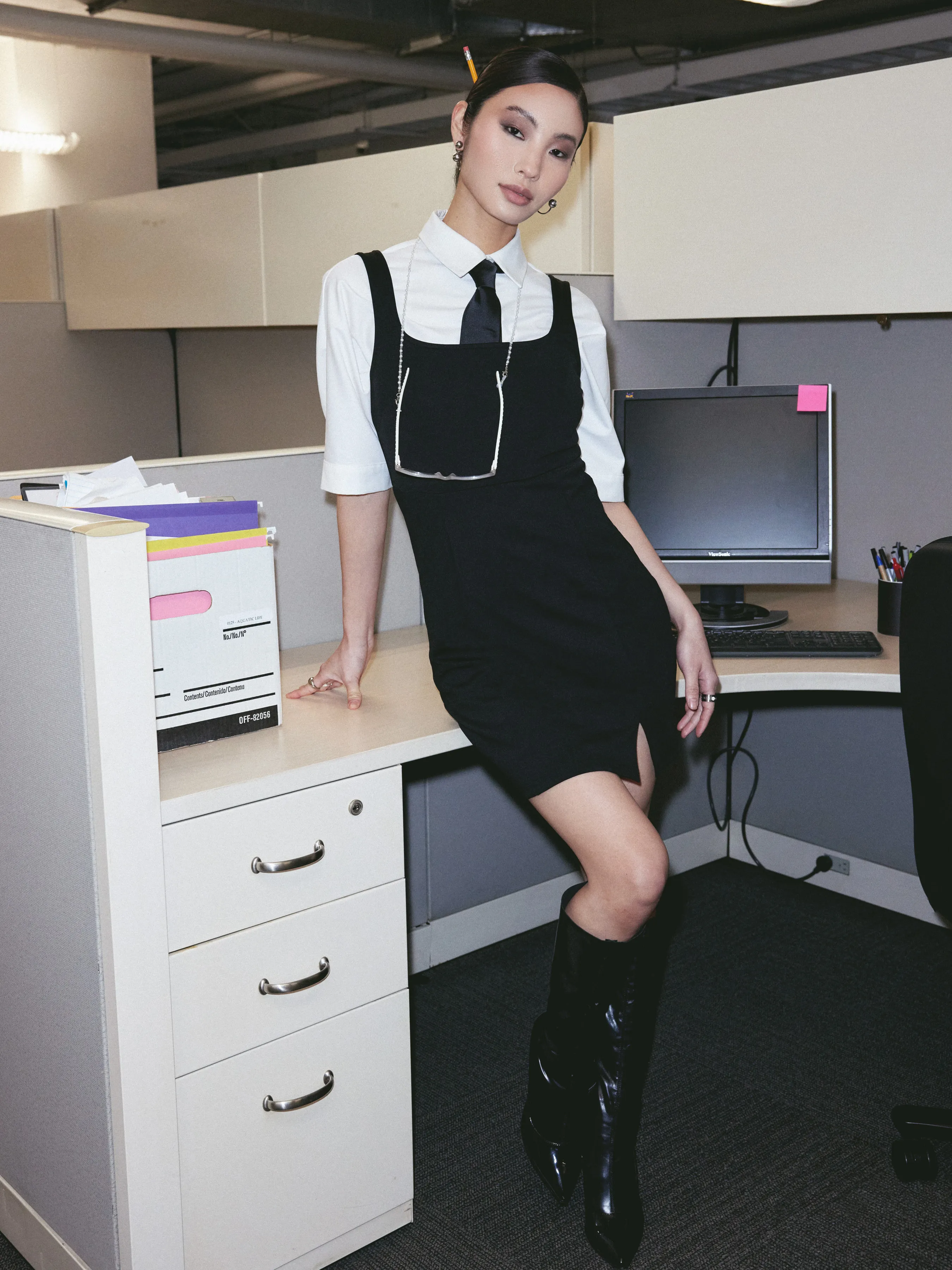  Camisa de Manga Corta con Botón de Collar