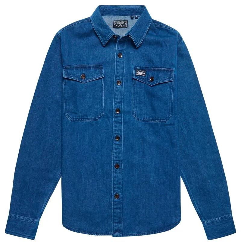 Camisa Manga Larga Denim Para Hombre Work Superdry 51161