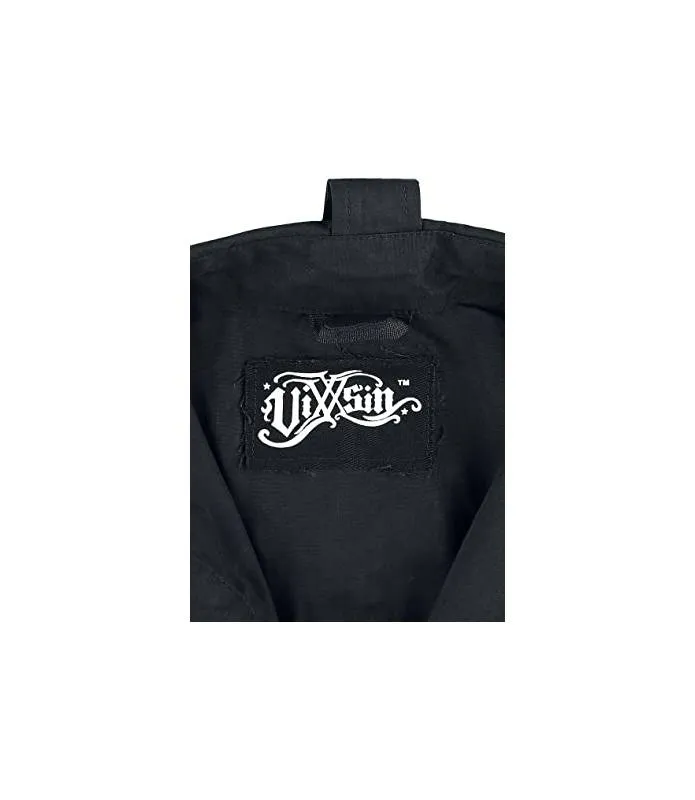 Camisa Re Hombre Negra Manga Corta Correas Espalda Bolsillos Pecho Innocent