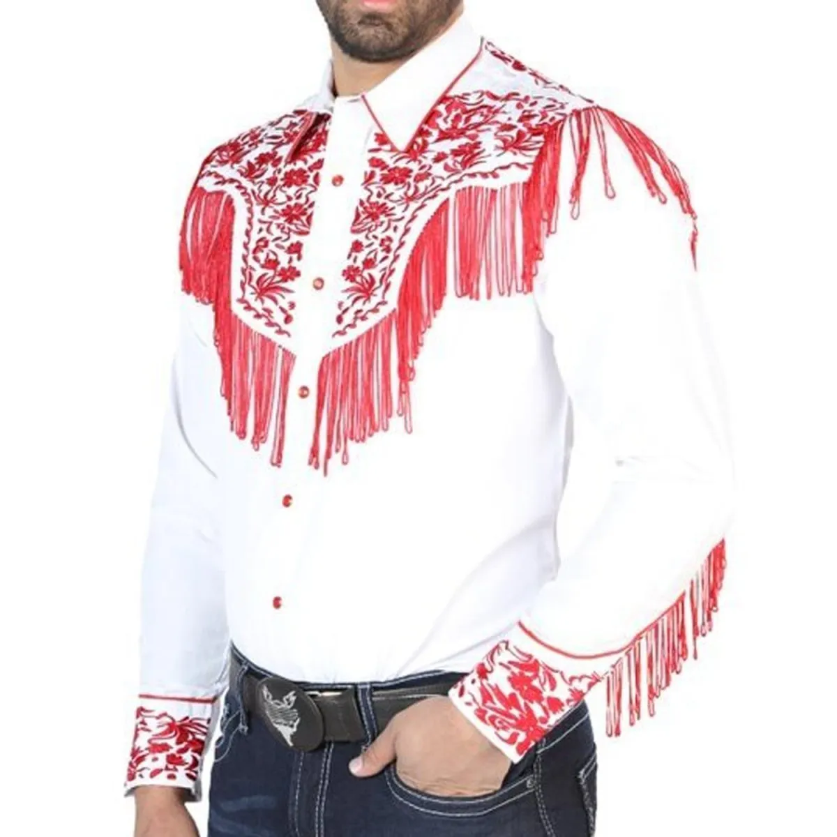 CAMISA VAQUERA BORDADA EL SEOR DE LOS CIELOS BLANCA GEN126708