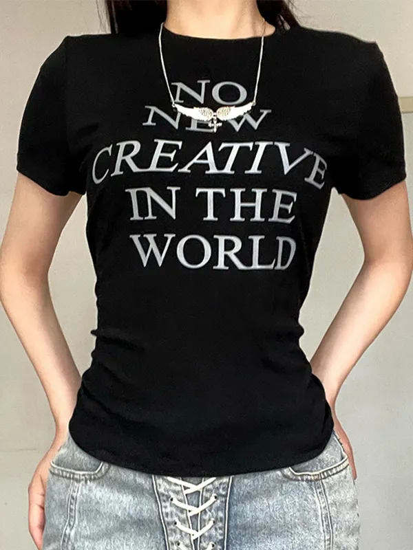 Camiseta de manga corta con estampado de letras