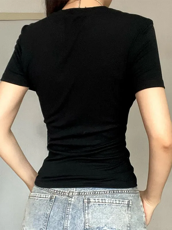 Camiseta de manga corta con estampado de letras
