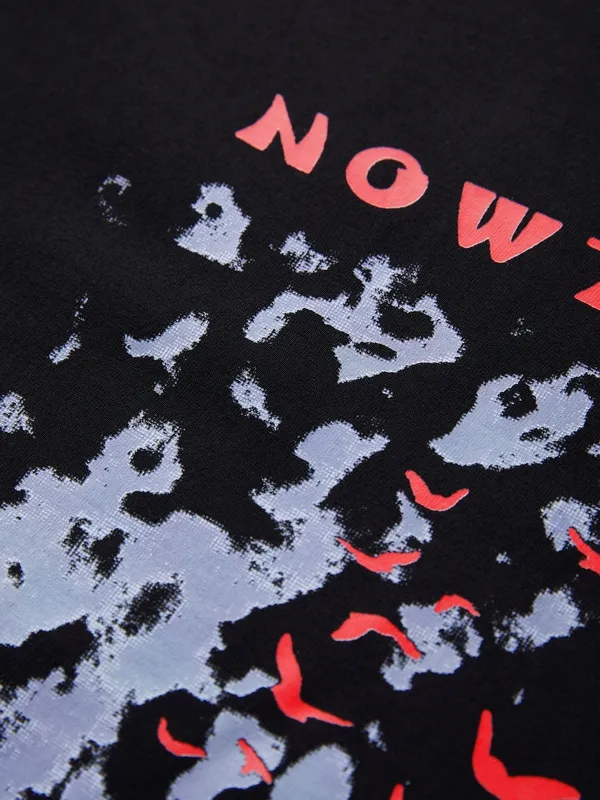 Camiseta de manga larga con estampado en contraste para hombre