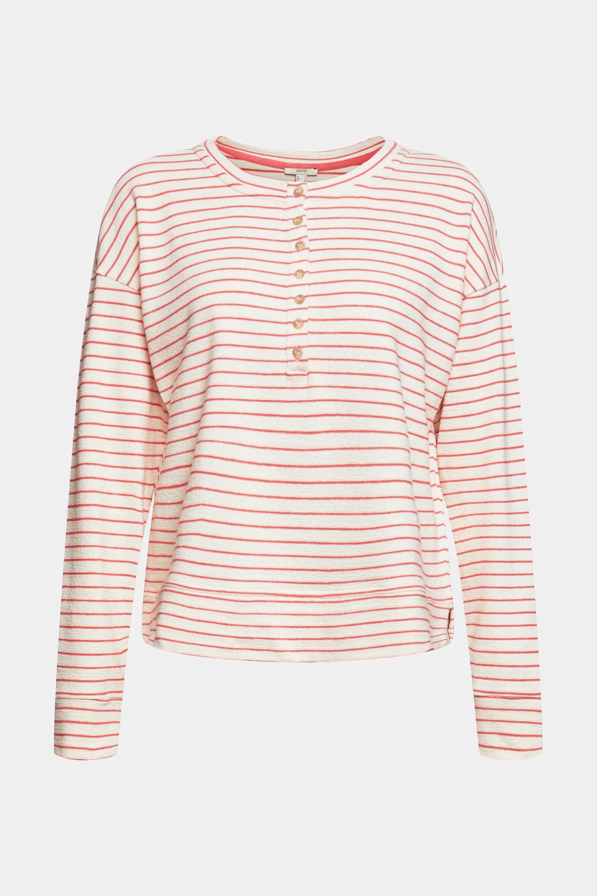 camiseta de manga larga con tira de botones