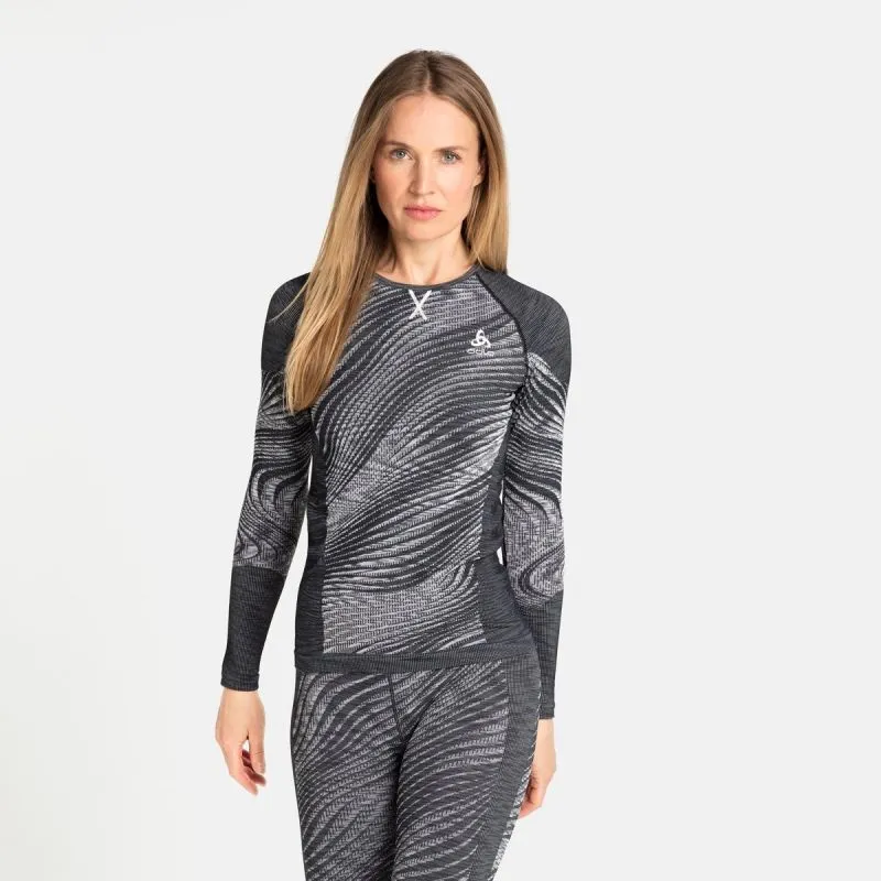 Camiseta de manga larga para mujer Odlo Blackcomb Eco (Negro/Tinte espacial)