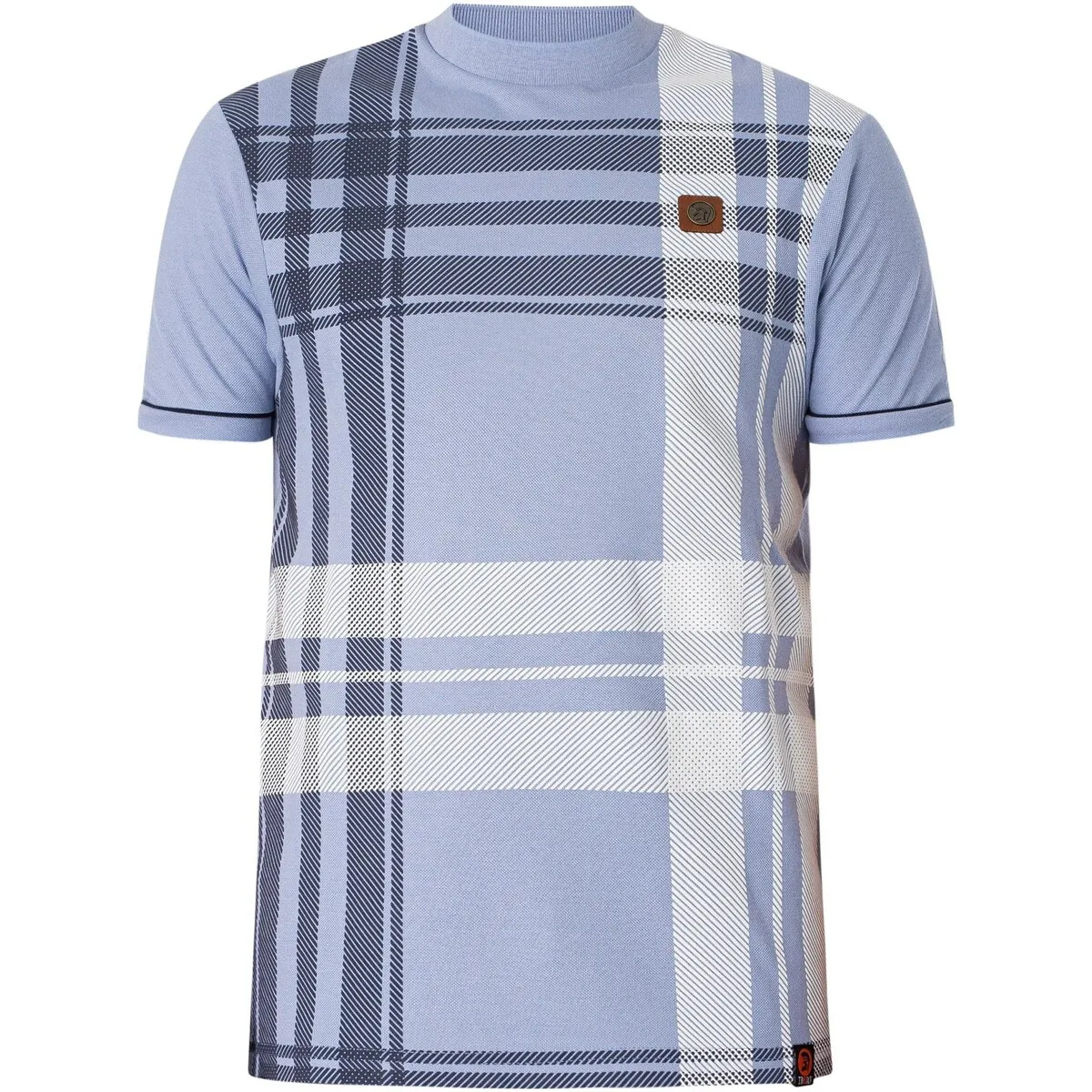 Camiseta Extragrande Con Panel De Cuadros
