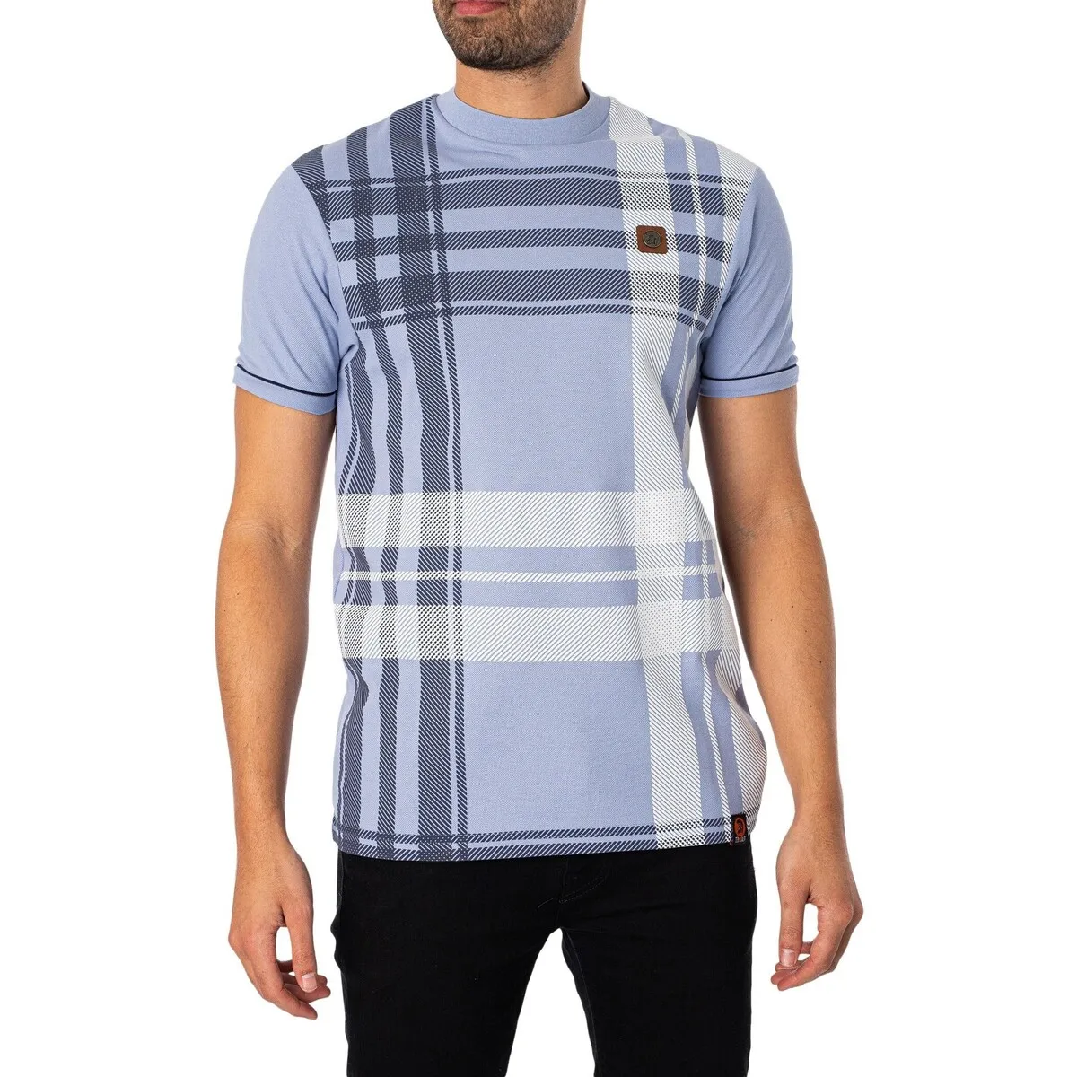 Camiseta Extragrande Con Panel De Cuadros