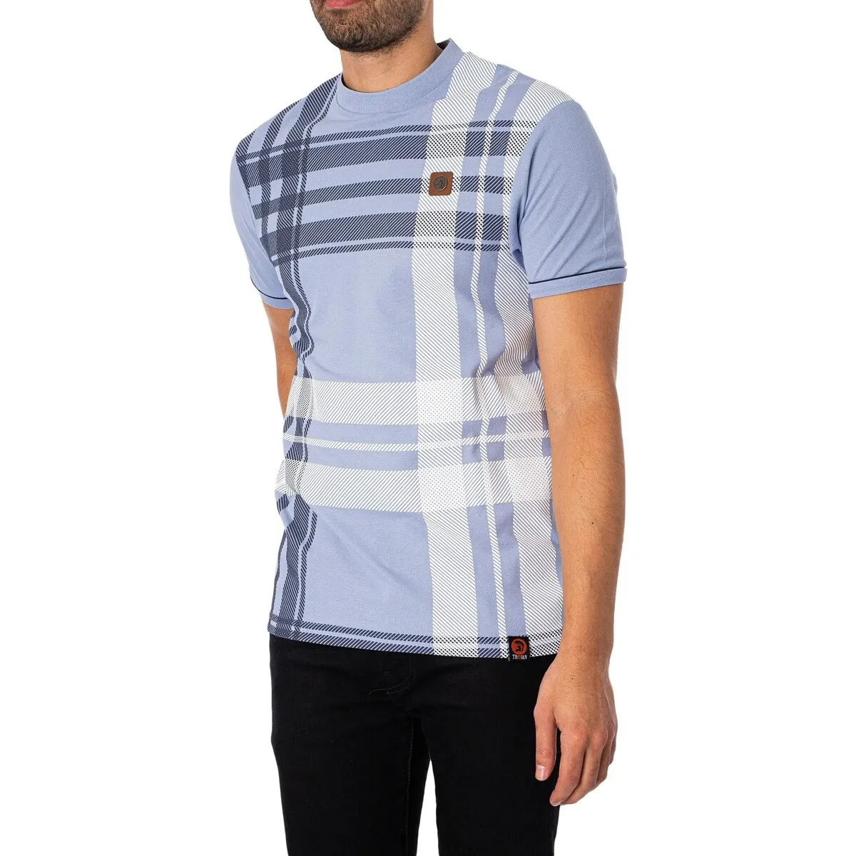 Camiseta Extragrande Con Panel De Cuadros