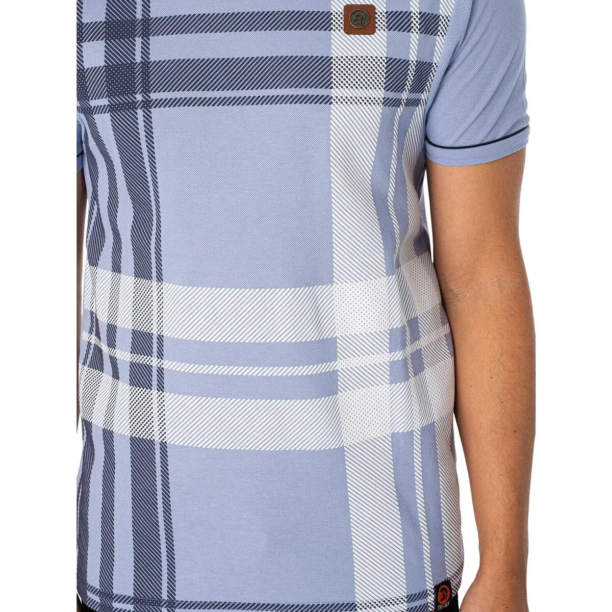 Camiseta Extragrande Con Panel De Cuadros