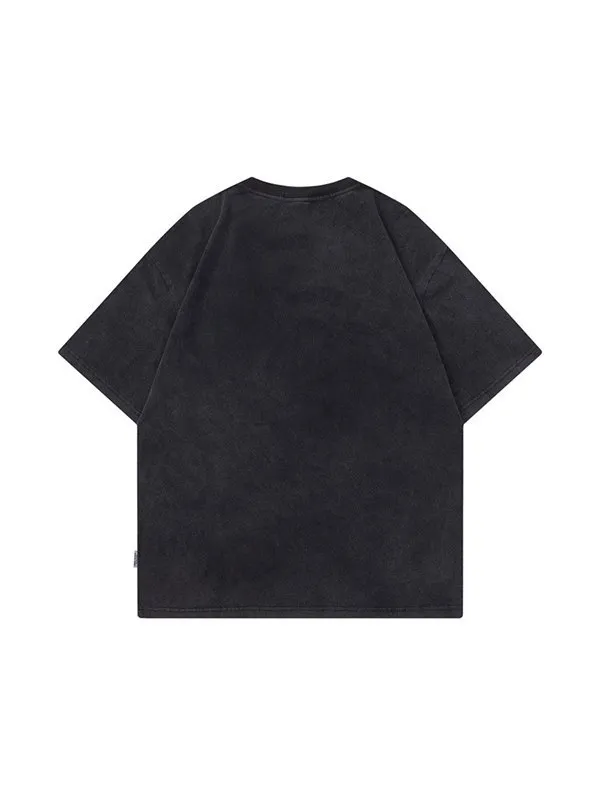 Camiseta extragrande de manga corta con estampado de araña para hombre