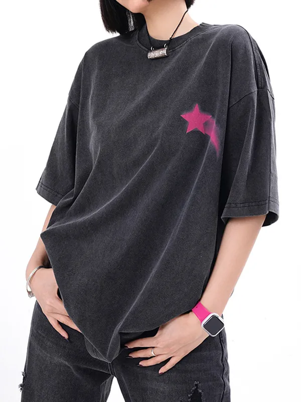 Camiseta extragrande de manga corta con estampado de estrellas