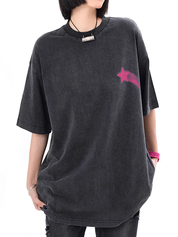Camiseta extragrande de manga corta con estampado de estrellas