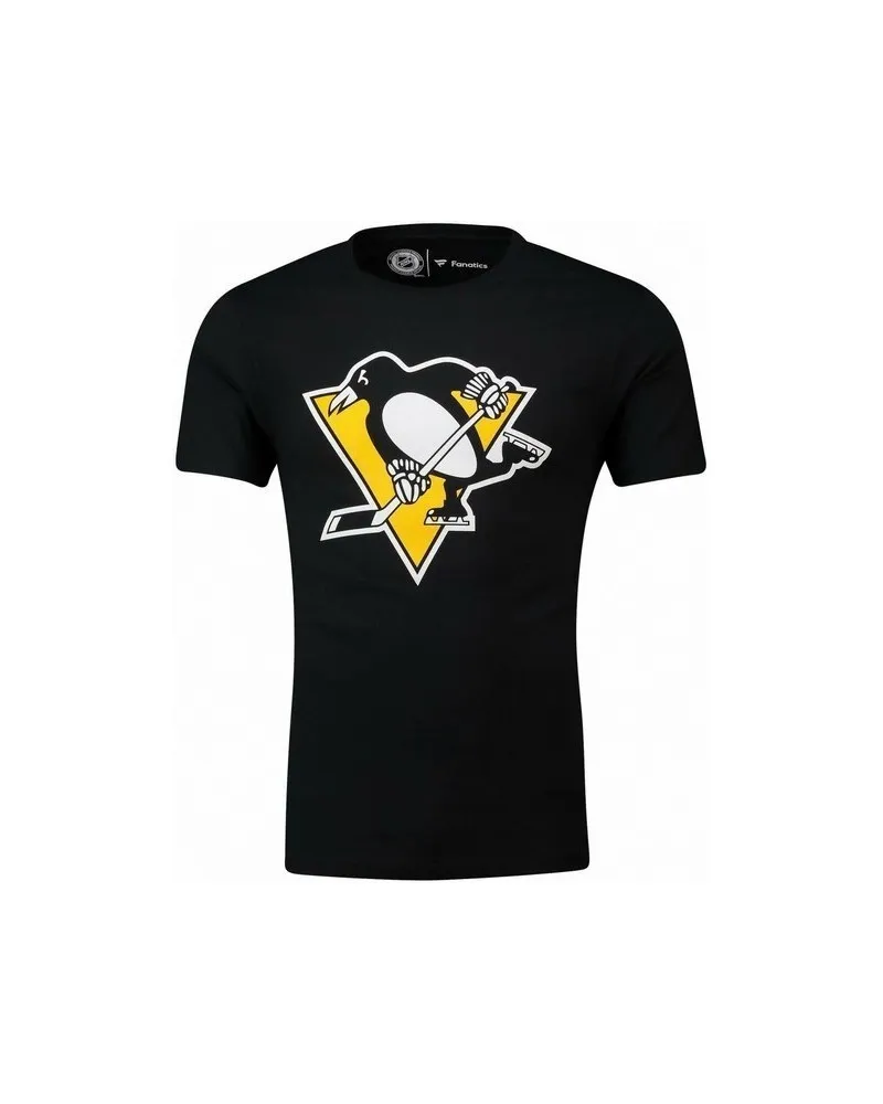 Camiseta fanatics negra penguins estampado pecho manga corta