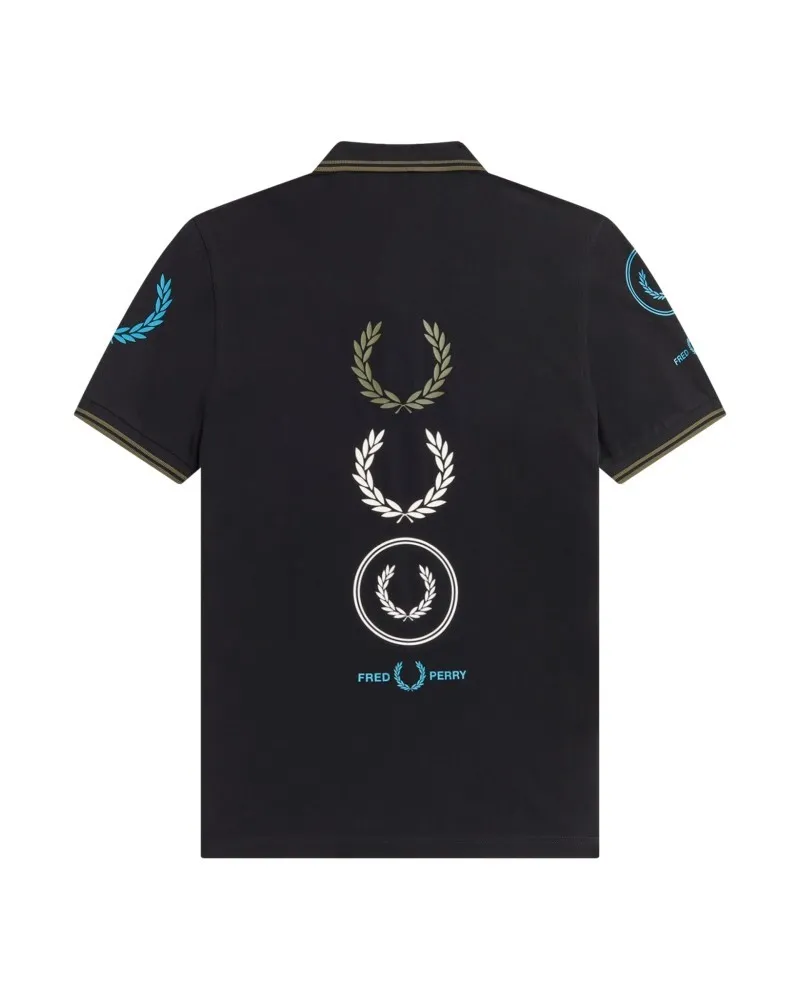 Camiseta fred perry negra graphic branded tee