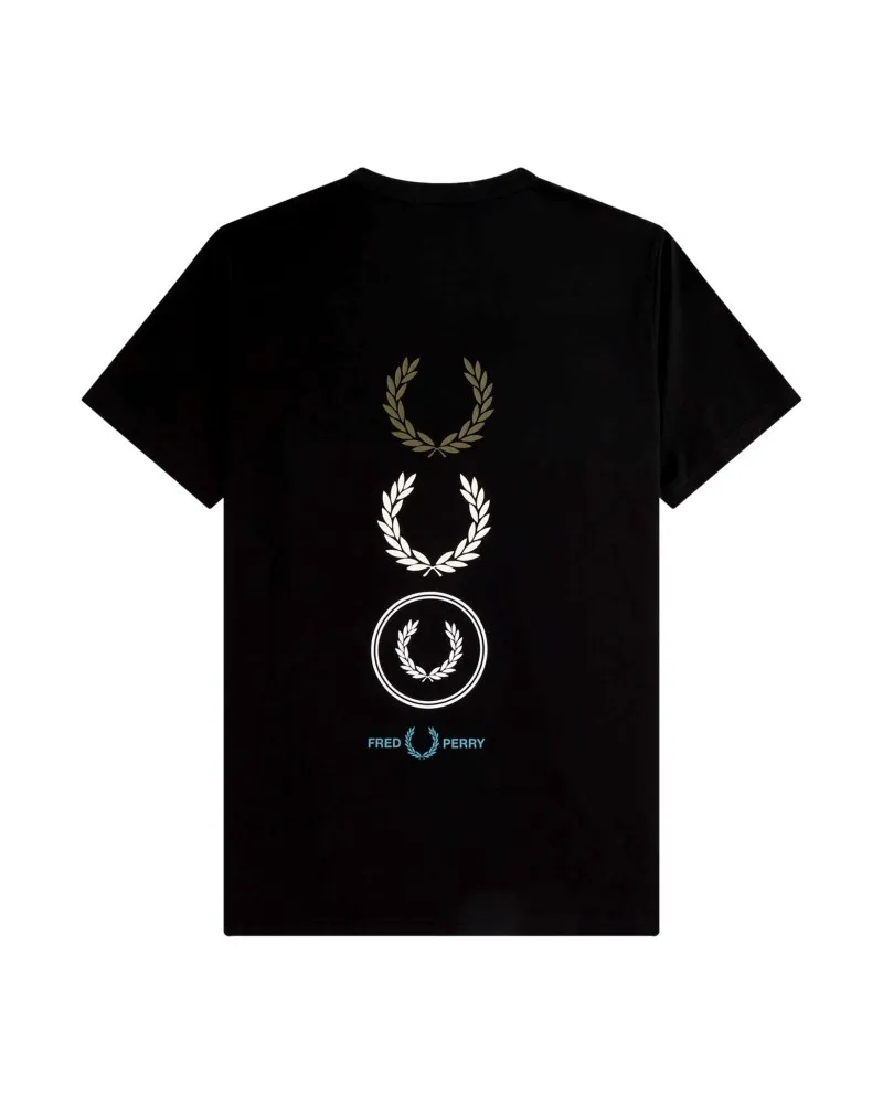 CAMISETA FRED PERRY NEGRA GRAPHIC BRANDING TSHIRT
