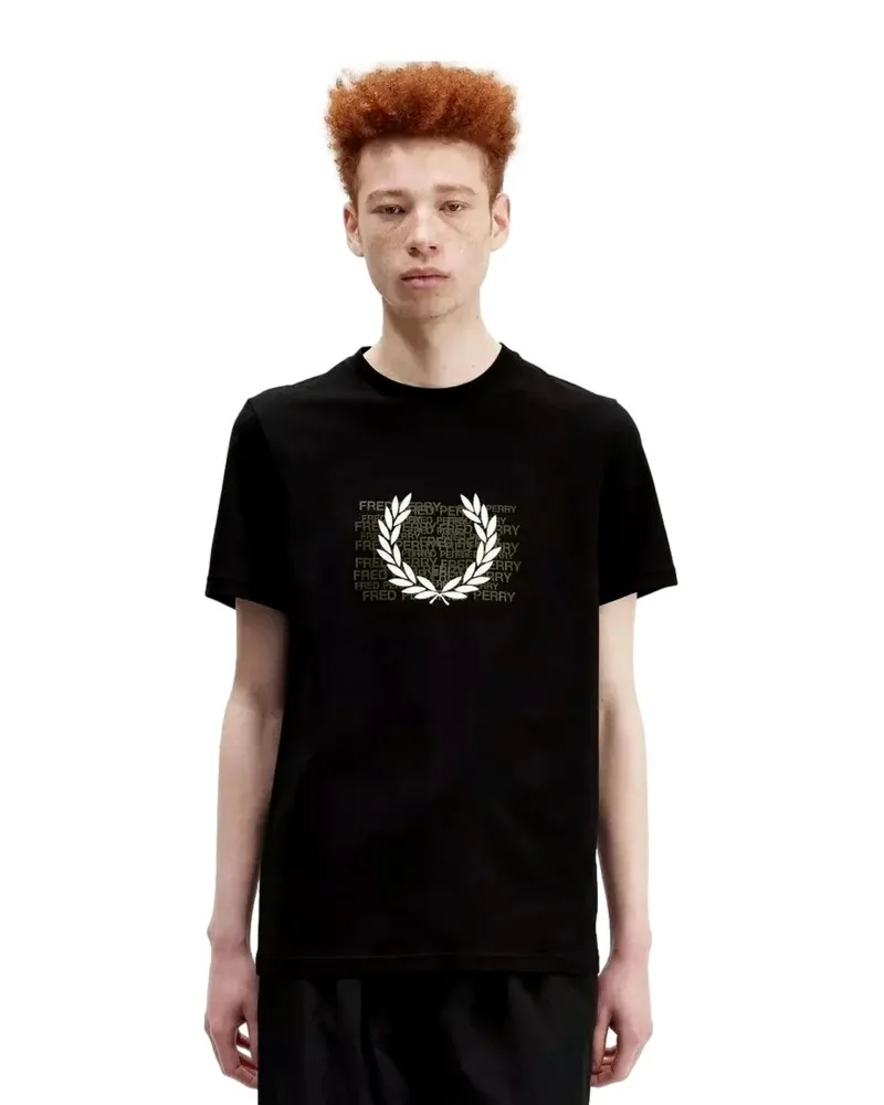 CAMISETA FRED PERRY NEGRA GRAPHIC TSHIRT