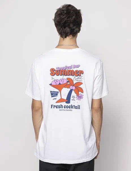 CAMISETA KAOTIKO WASHED TROPICAL BAR  WHITE