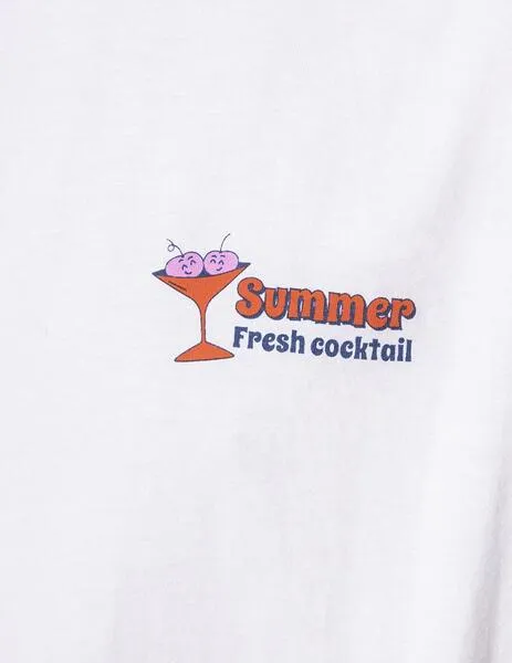 CAMISETA KAOTIKO WASHED TROPICAL BAR  WHITE