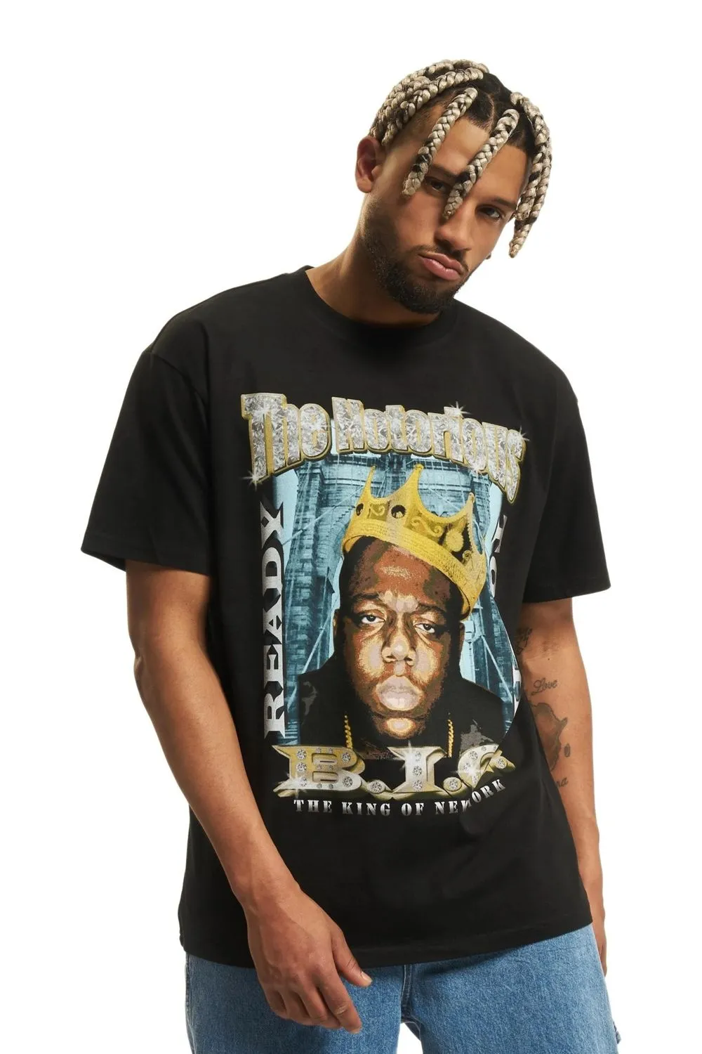 Camiseta mister tee negra biggie crown oversized tee