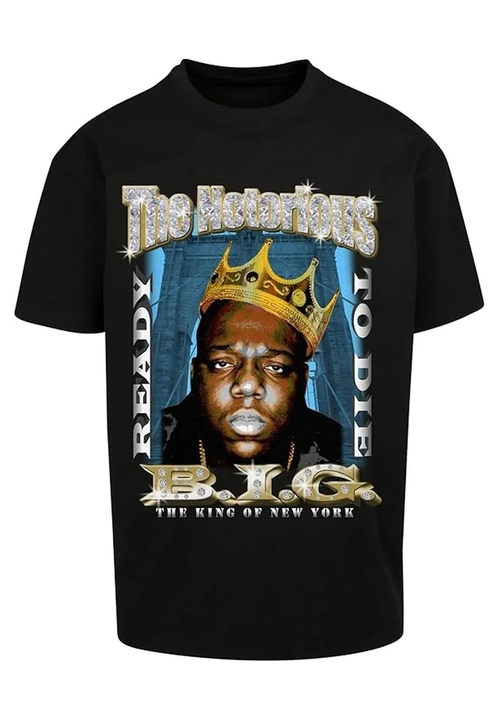 Camiseta mister tee negra biggie crown oversized tee