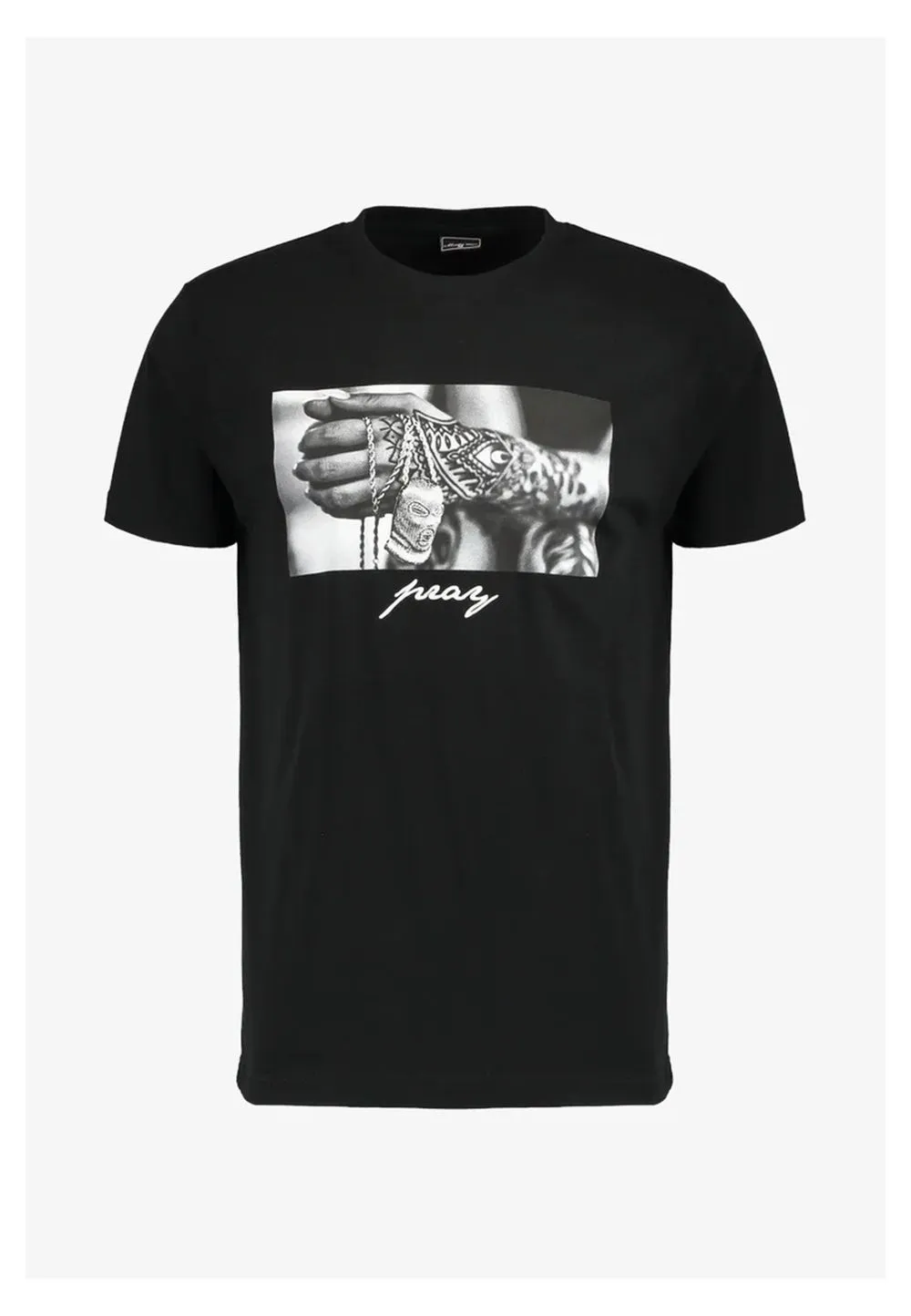 Camiseta mister tee negra pray 2.0 tee