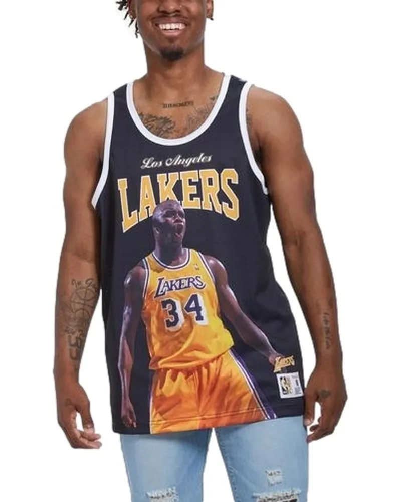 Camiseta mitchell & ness negra bhb tank shaquille o´neal