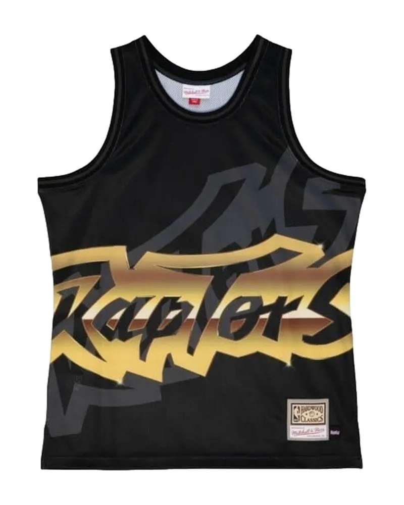 Camiseta mitchell & ness negra raptors big face 4.0