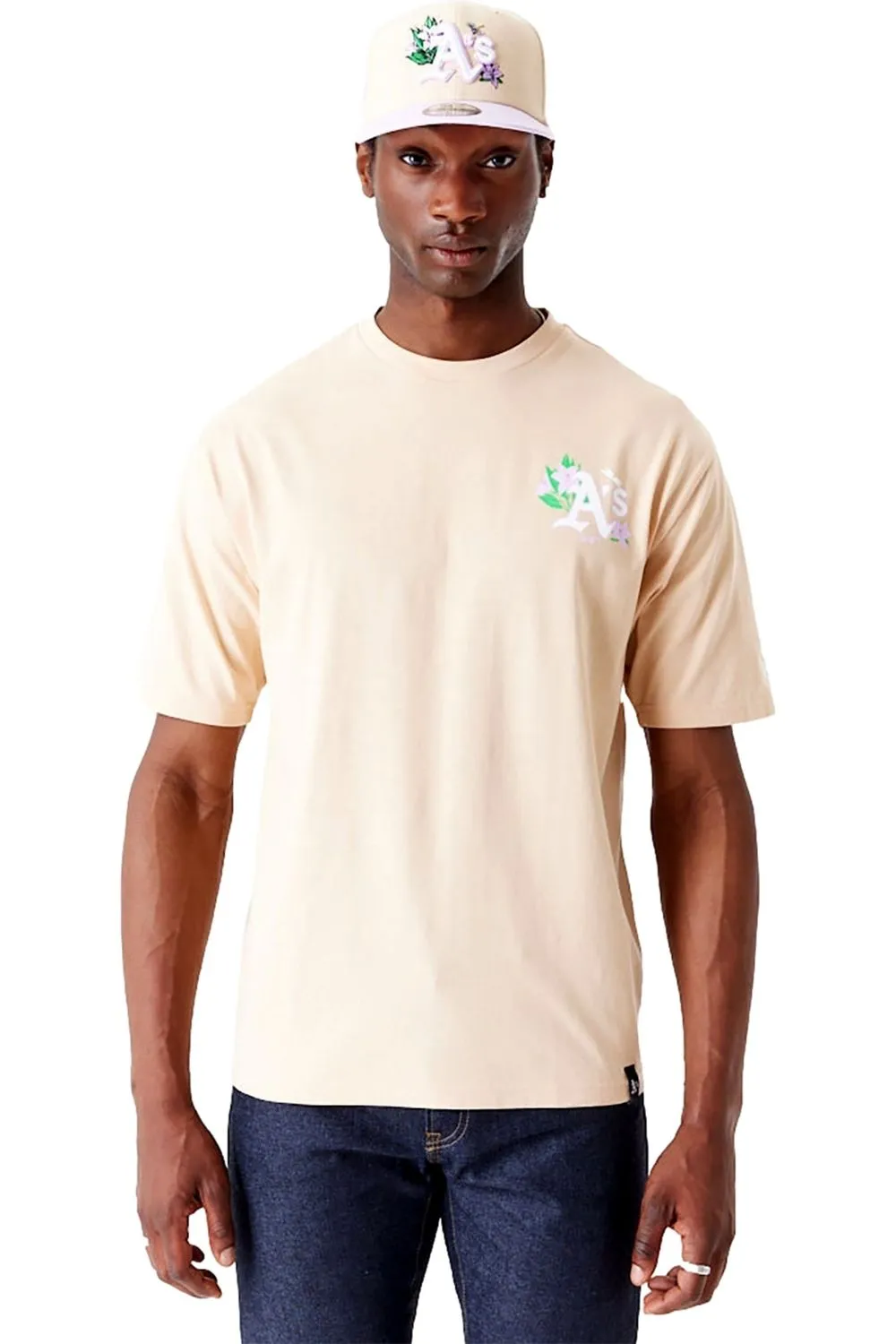 Camiseta ner era beige mlb floral grphc os tee oakath