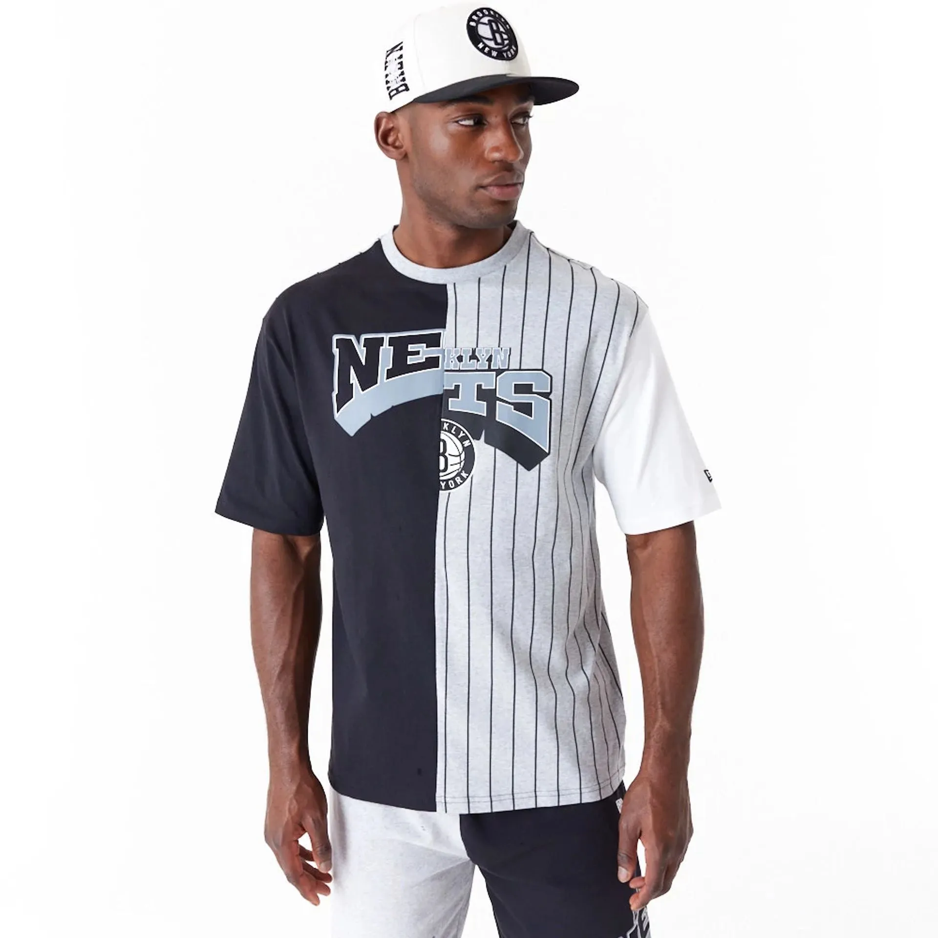 Camiseta Oversized Brooklyn Nets NBA Half Pinstripe